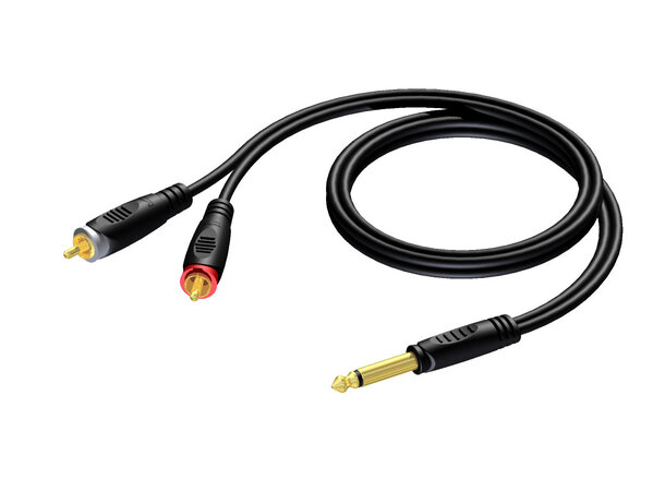 Procab REF715/3 Jack 6.3mm Han mono-2x RCA/Cinch Han-3m 